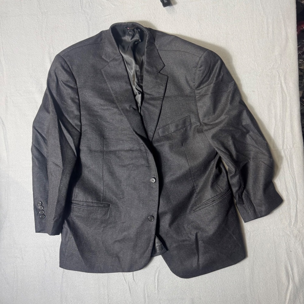 Hart Schaffner Marx Mens Charcoal Grey Two Button Blazer Sport Coat Made in USA